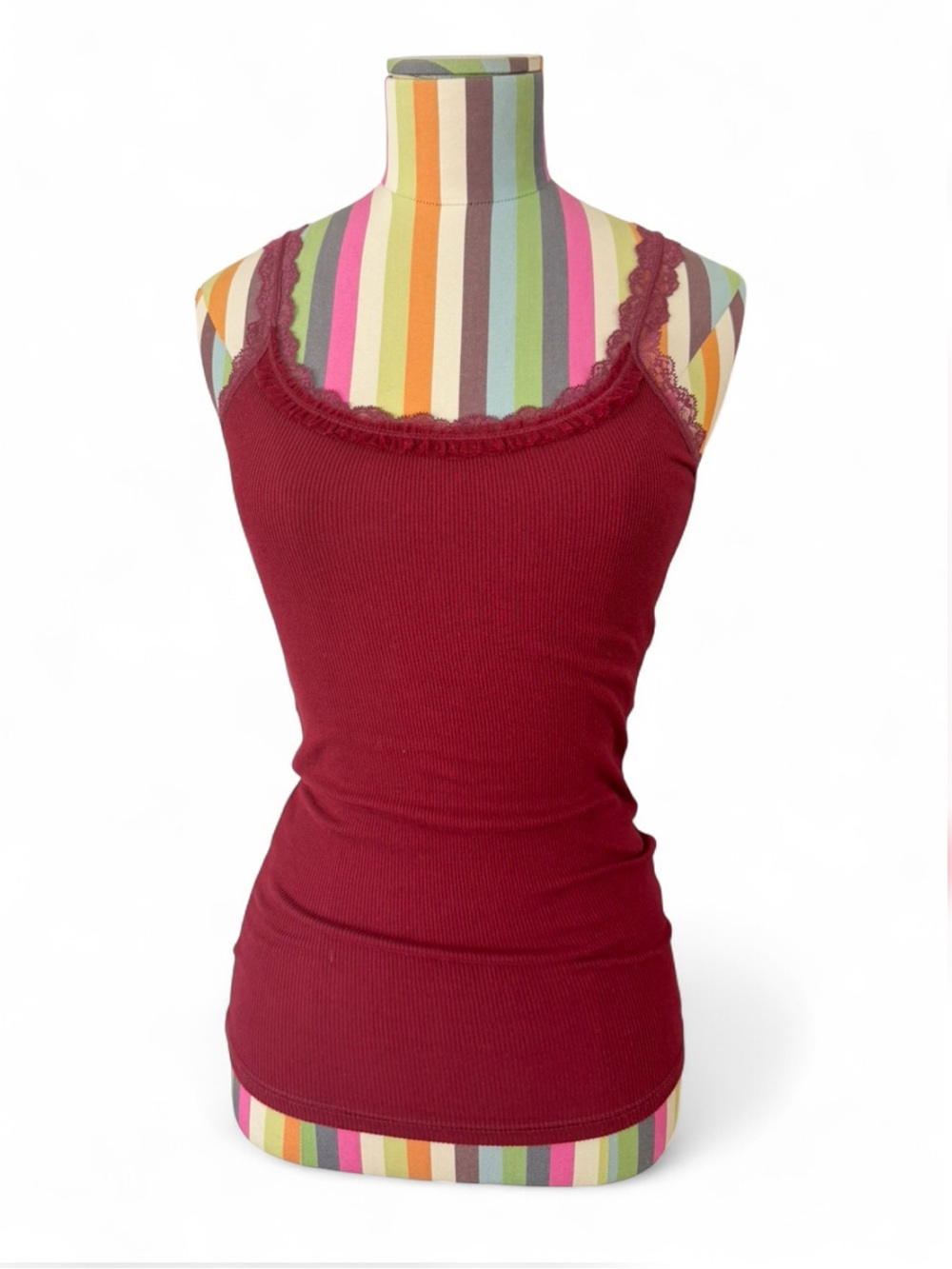 Abercrombie & Fitch Lace Trim Ribbed Cami Tank Top